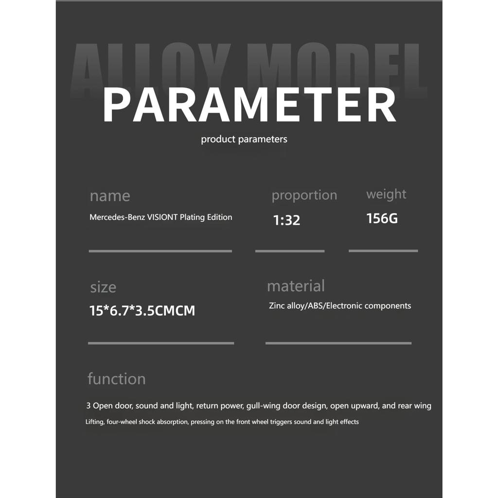 1/32 Benz VISION GT Super Concept Sportsbil Legering Støpt Modellbil Hjem Trendy & Skrivebords Display Pynt Bursdagsgave til Gutt
