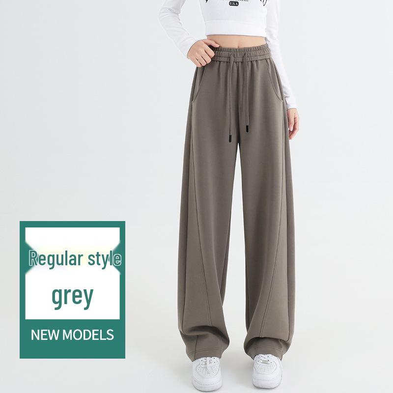 Banana Wide-Leg Women's Fleece-Lined Sweatpants - Autumn Winter 2025 Collection: Thick, Warm, Straight-Leg Pants.