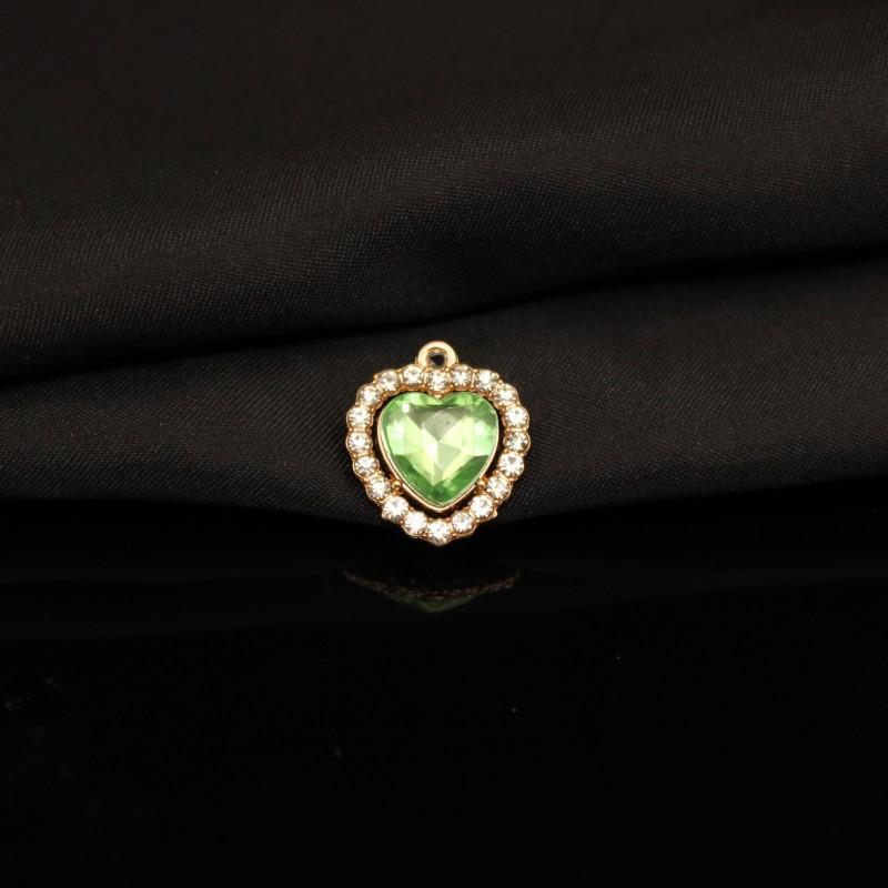 Alloy Diamond Belt Hanging Heart Pendant Color Transparent Necklace Bracelet Accessories Pendant Peach Heart Love Pendant