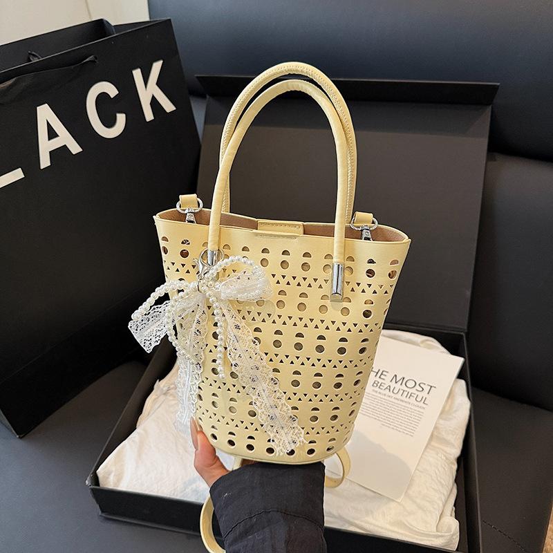 

Сумка Женская Полая Сумка-Ведро Модная Универсальная Сумка-Тоут Повседневная Наплечная Сумка Мессенджер Сумка для Поездок жёлтый