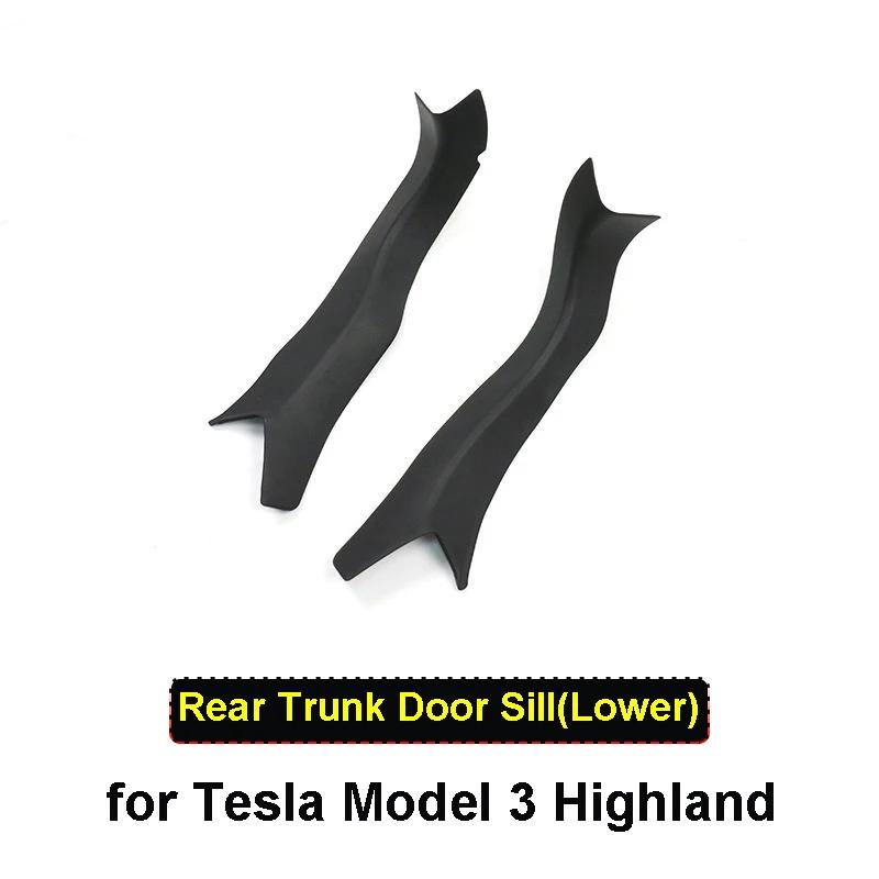 for Tesla Model 3 Highland 2024 2025 Rear Trunk Door Sill Protector Cover Anti-scratch Guard Board TPE Protection Accessories