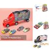 Ultimate Toy Truck Carrier Play Set With 4 Vibrant Mini Cars And Road Signs