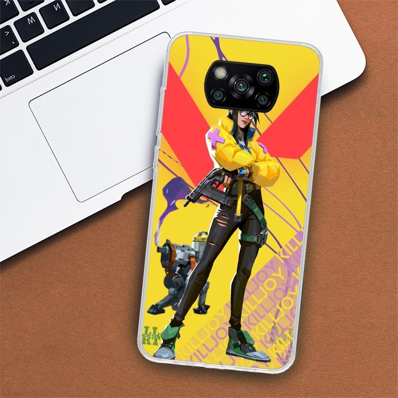 Valorant Killjoy Phone Case For Xiaomi Poco X3 Nfc X4 Gt X5 Pro M5S M4 M3 M2 F5 F4 F3 F2 F1 Mi Note 10 Fundas Shell