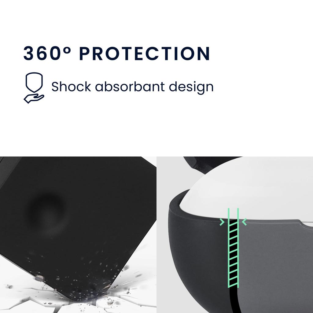 kwmobile Earphone Case Compatible with CMF by Nothing Nothing Ear 2024 Wireless Drop Black - Earphones, Silicone, Protection,