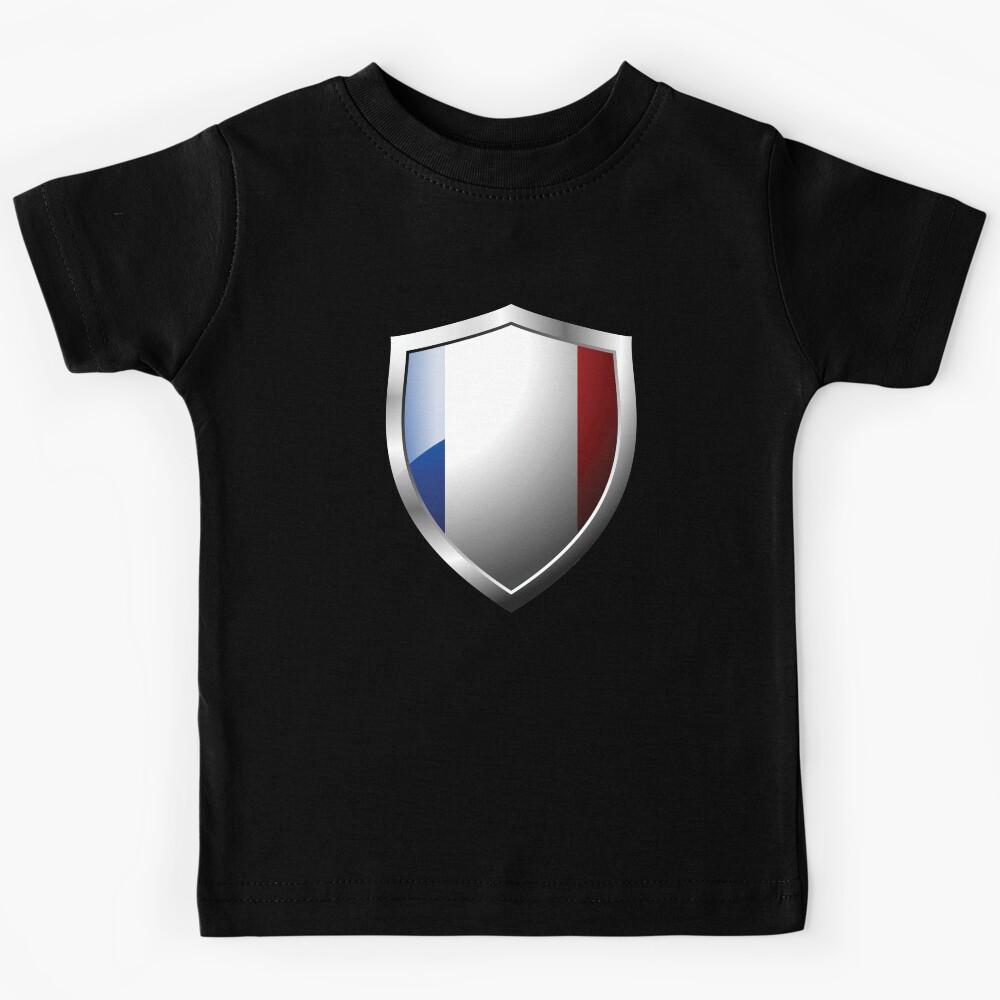 Strong France Flag Shield Country Kids T-Shirt 140