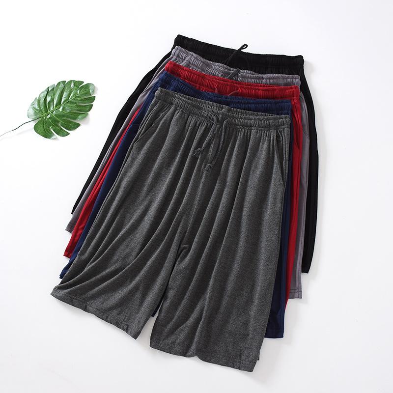 מכנסיים קצרים רפויים לגברים קיץ גמישות דקה מתיחה לנשימה ייבוש מהיר, קז'ואל מכנסי פיג'מה במידות גדולות מכנסי חוף