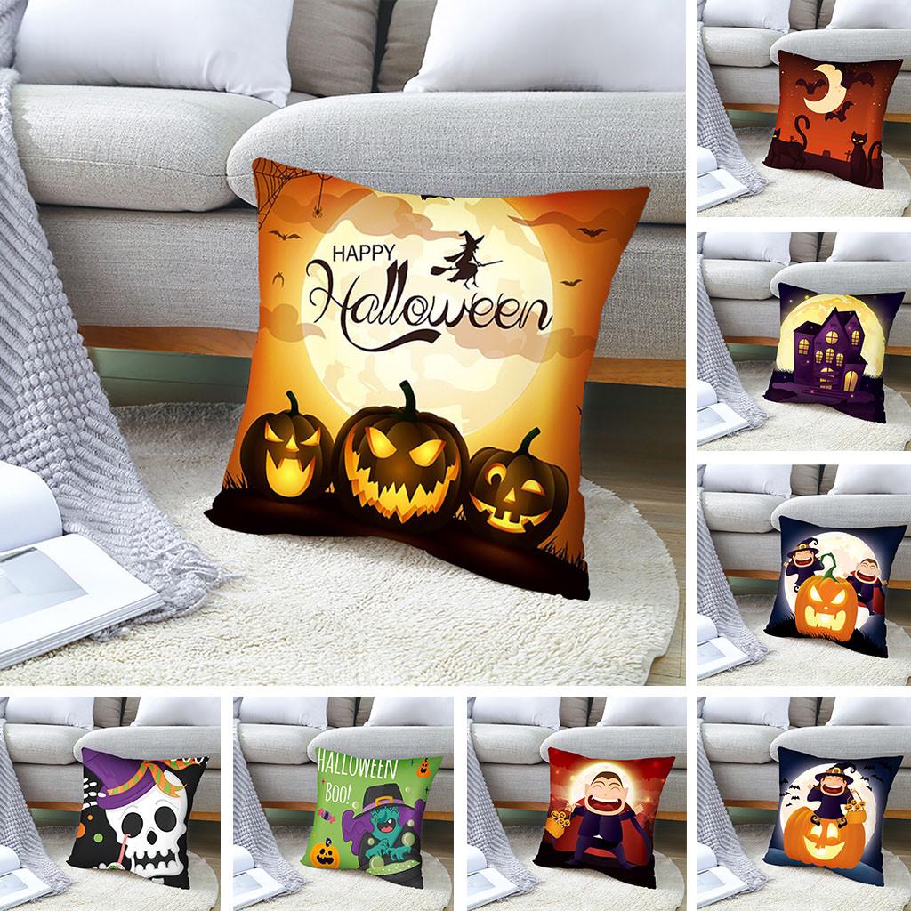 Buy Halloween Pillowcase Pumpkin Print Pillowcase Peach Leather