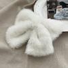 Plush Big Bow Hairpin Velvet Back Head Hairpin Versatile in Winter Furry Hair Clip Top Hair Accessories Headwear