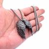 European & American Bold Men's Vintage Angel Wings Stainless Steel Pendant Necklace