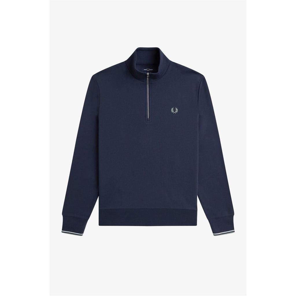 Fred Perry Mens Logo Half Zip Sweatshirt