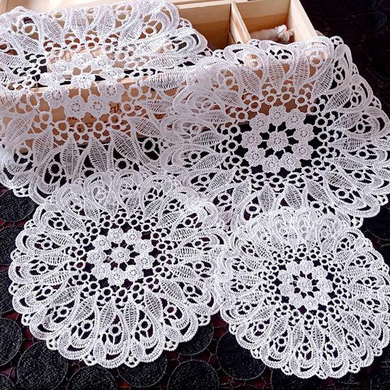 Round Lace Coaster White Lace Floral Coaster Retro Drink Coaster Heat Insulation