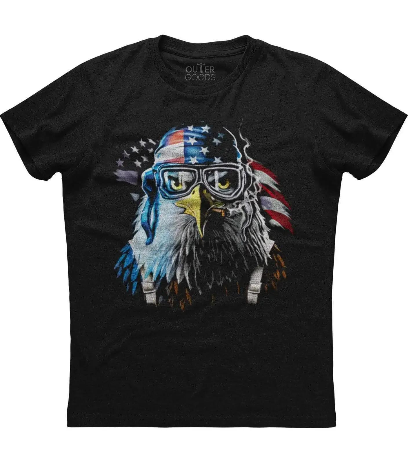 

American Flag Bald Eagle Pilot Patriotic Independence Day TShirt Summer Cotton ONeck Short Sleeve Mens T Shirt New S3XL 4XL