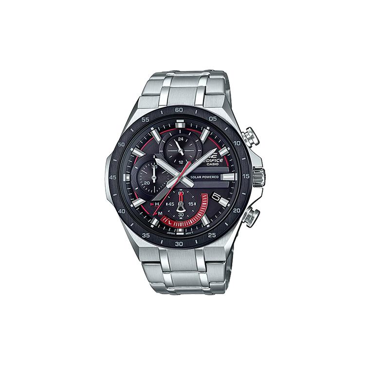 CASIO Men EDIFICE Black Watch EQS-920DB-1A EQS-920DB-1A Silver Strap
