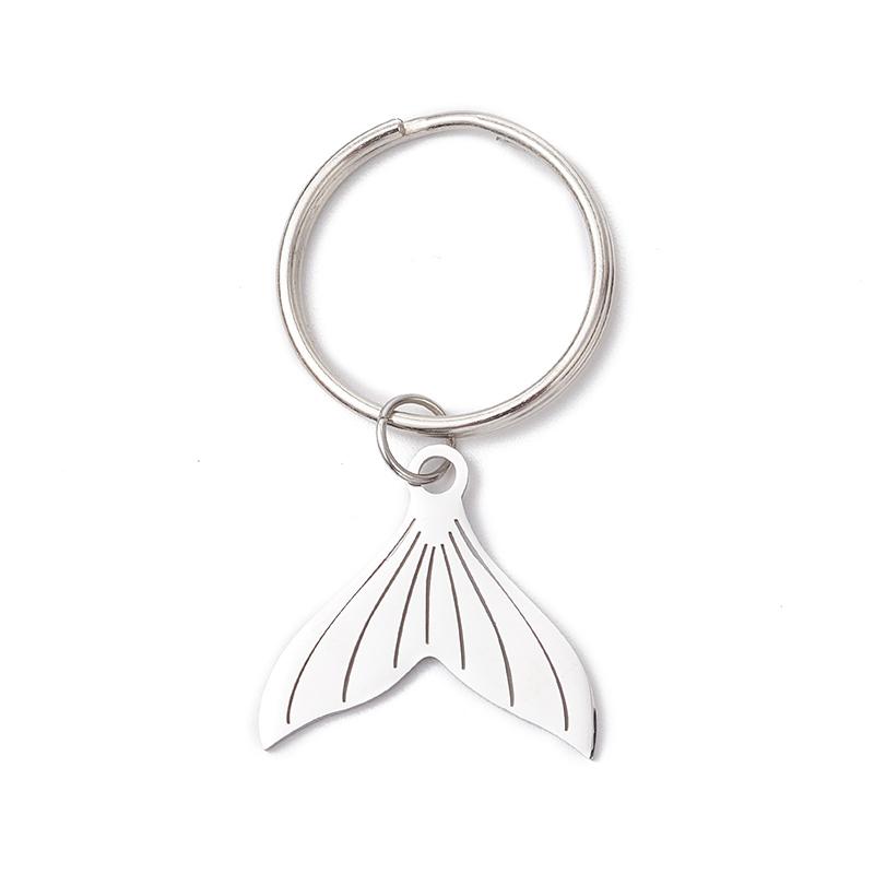 Sea Ocean Whale Pendant Stainless Steel Charms Keychains Accessories Trendy Jewelry Keyrings For Women Girl Decor Kids Gifts