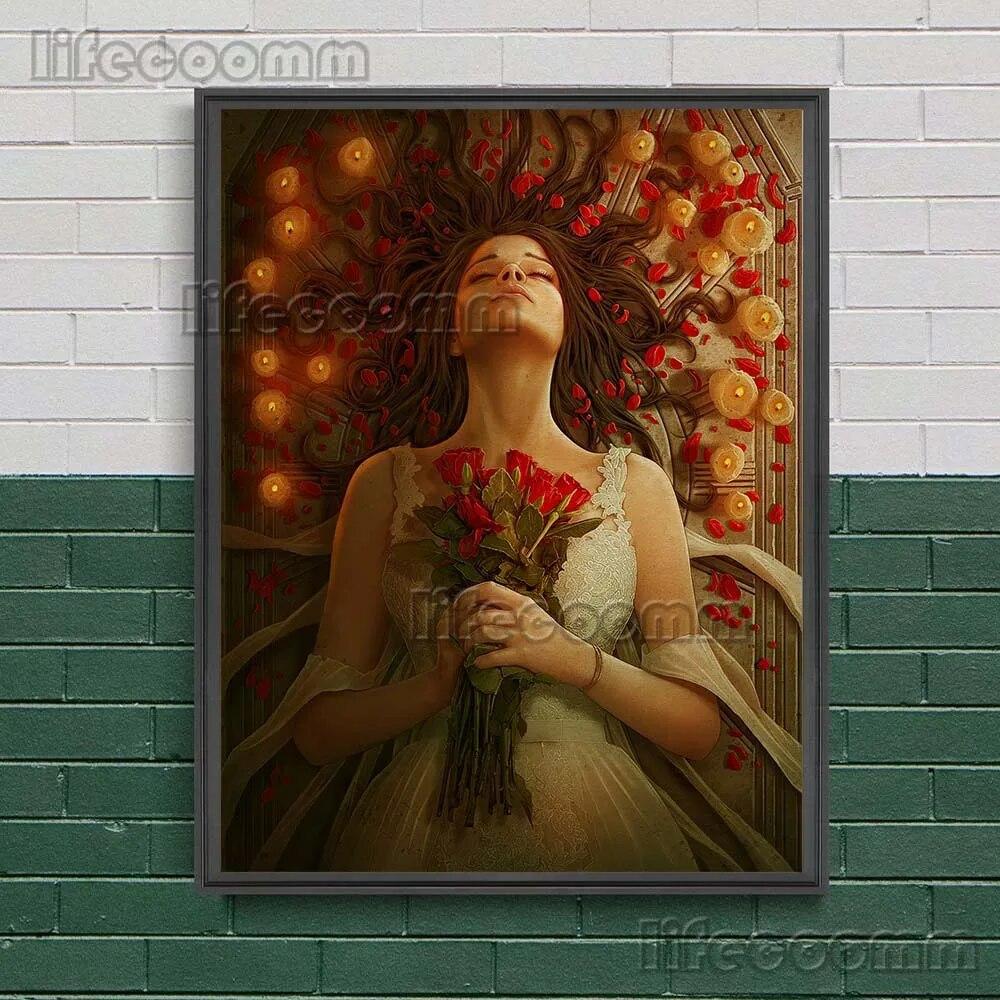 Streghe Legate dalle Piante Arte Murale Vintage Pittura su Tela Elementi di Stregoneria e Magia Oscura Stampe Poster Decorazioni per la Casa Senza Cornice