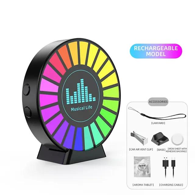 1x Air Freshener RGB Aromatherapy Magnetic Pickup Light RGB Light LED Light Captures Sound, Converts Music Into Lighting Effects