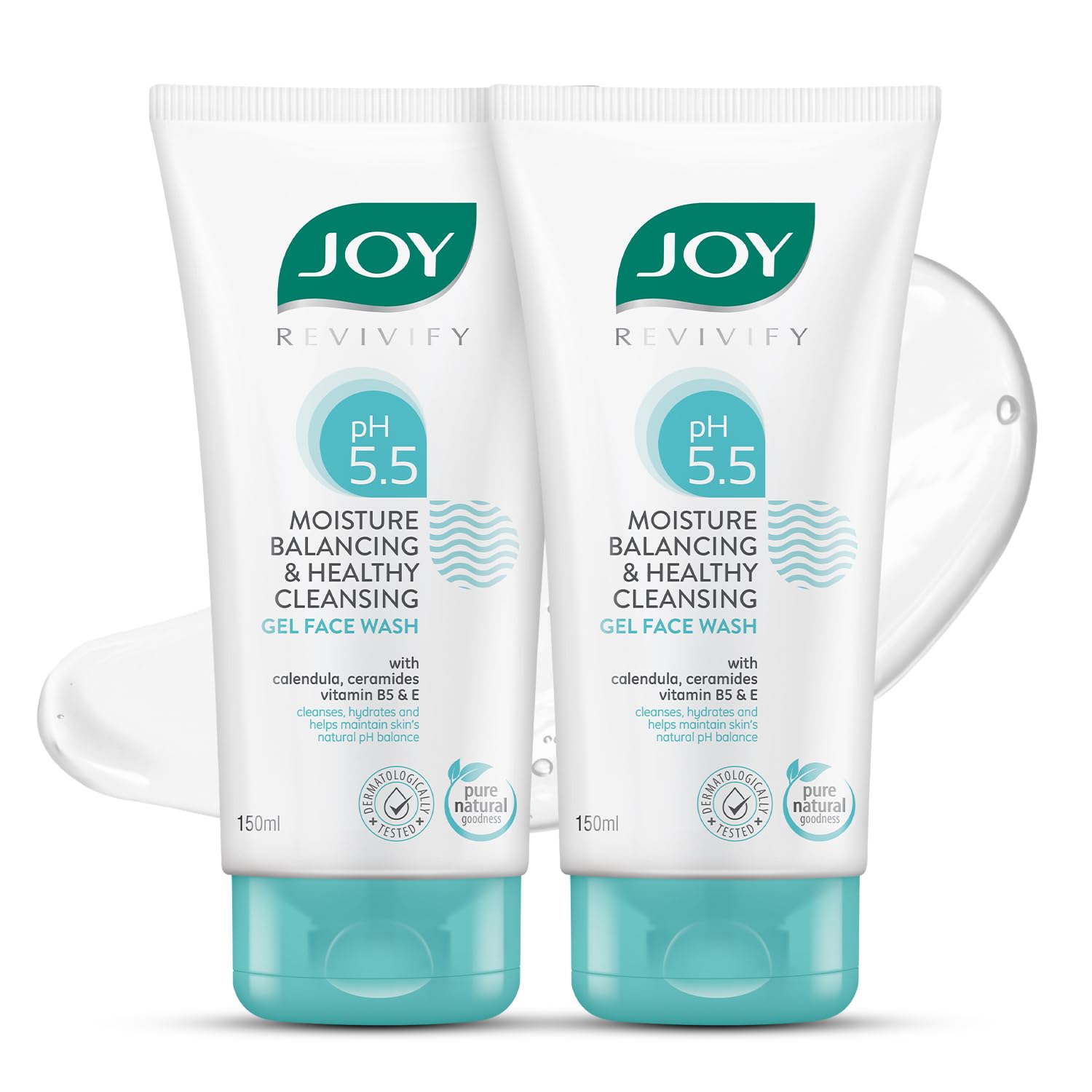

Joy pH 5.5 Hydrating Gel Face Wash with Ceramides 150ml x 2 Pack for Sensitive Skin Cleansing