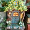 Solar Resin Decorations Flower House Shape Outdoor Waterproof Lawn Lamp Resin Decorations Garden Lamp