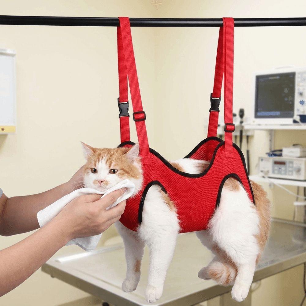 Breathable Mesh Pet Nail Trimming Hammock Adjustable Cat Bathing Bag Pet Grooming
