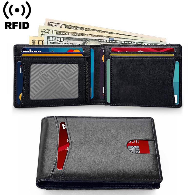 Men's RFID Anti-Theft Multi-Slot Wallet & AirTag Card Locator