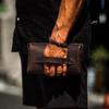 Contact's Men's Genuine Leather Clutch Bag Password Lock Wristlet Large Capacity