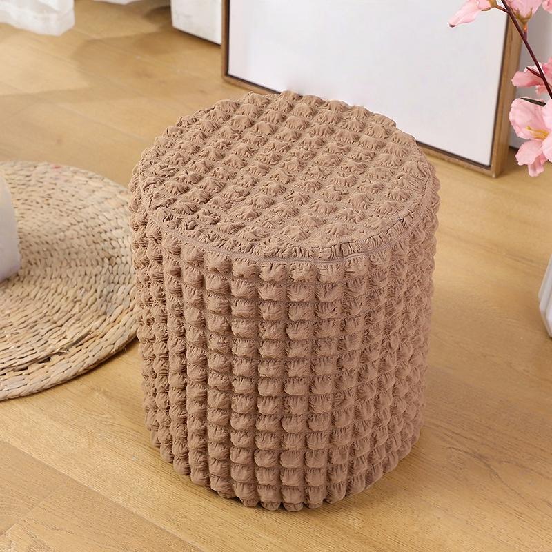1pc Elastic Ottoman Slipcover Footstool Protector Removable Washable Stretch Cover Chairs Sofa Foot Cover for Living Room