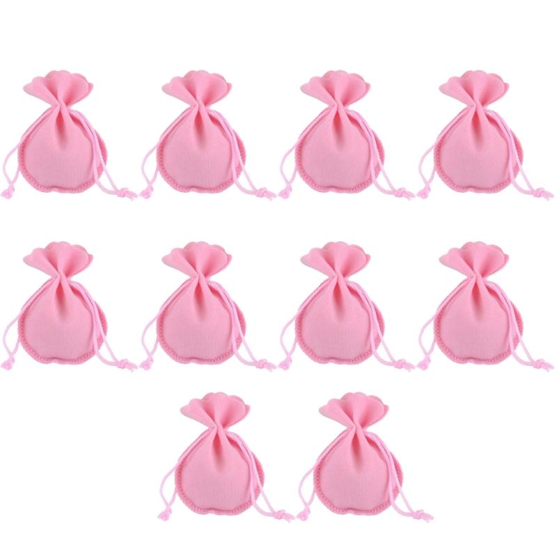 10 szt. Mini Kostki do Biżuterii Torebka na Karty Torebka na Prezenty Woreczek ze Sznurkiem Torebka do Wróżb Runami Torebka na Karty Tarota Woreczek Flanelowy do Przechowywania Kart do Gry