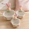 Gentle Color Storage Basket Desktop Basket, Cartoon Plush Bear And Rabbit Rope Decorative Plaid Bow Organizer Shape, Woven for Small Items Jewelry