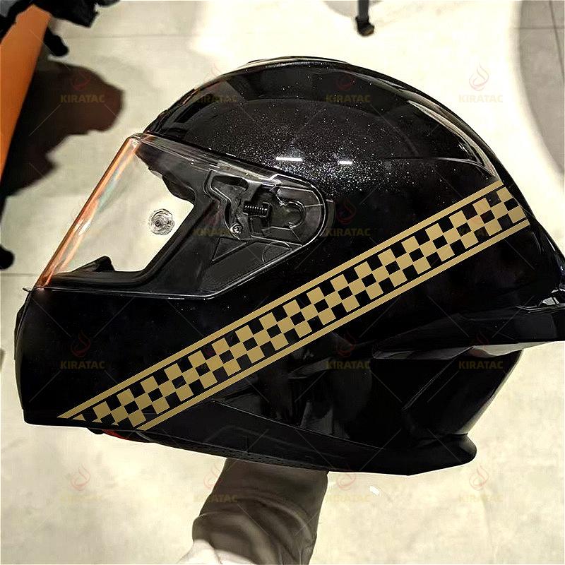 1 buc Autocolant Cască Motocicletă cu Dungi în Carouri Durabil pentru Carenă Motocicletă Rezervor Combustibil Uși Auto Portbagaj Decalcomanii Vinil Universale