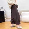 Johnature Japanese Corduroy Wide-leg Pants Women Autumn Loose Versatile Casual Retro Corset Pressed Pleated Pants