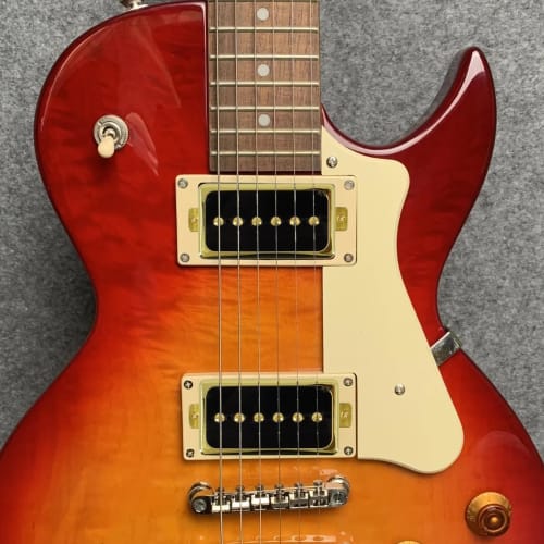 P90 Pickup Set, Alnico V Single-Coil Bridge & Neck Pickups for Les Paul P90-Style Humbucker-Size Electric Guitar (Black Gold)