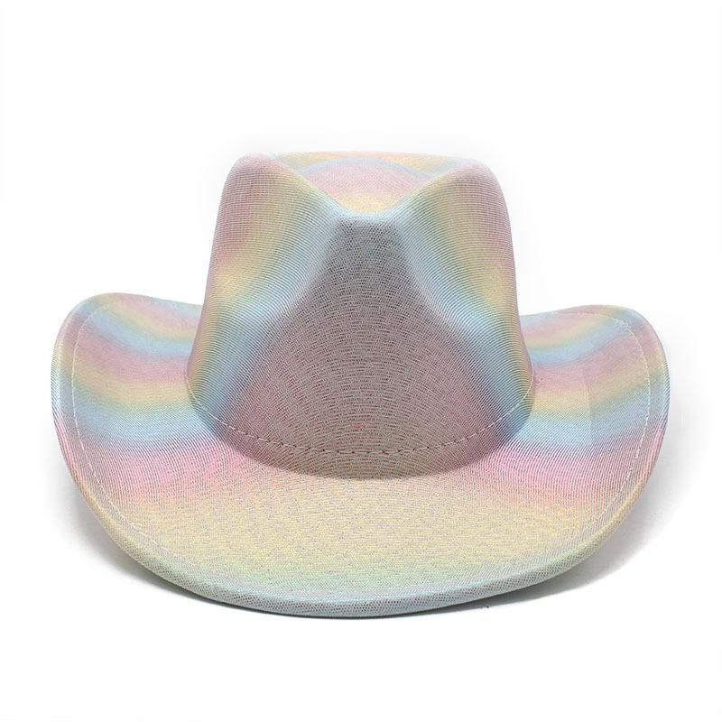 Rainbow Striped Cowboy Hat Colorful Top Hat Western Men And Women Party Orgy Decorative Holiday Hat