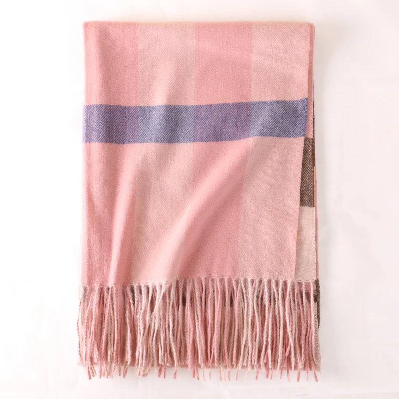 Luxury Design Plaid Cashmere Scarf For Women Winter Warm Shawl Wrap Pashmina Bufanda Thick Blanket Poncho Echarpe Bandana