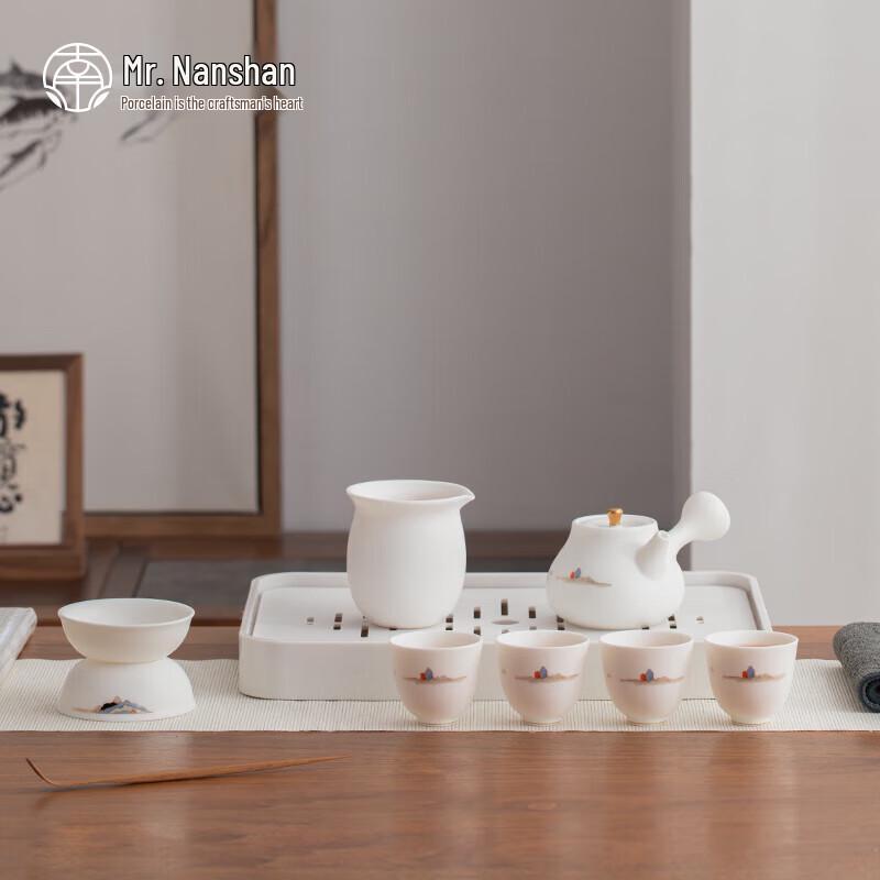 Nanshan Ceramic Kung Fu Tea Set - Guanshan Side Handle Pot