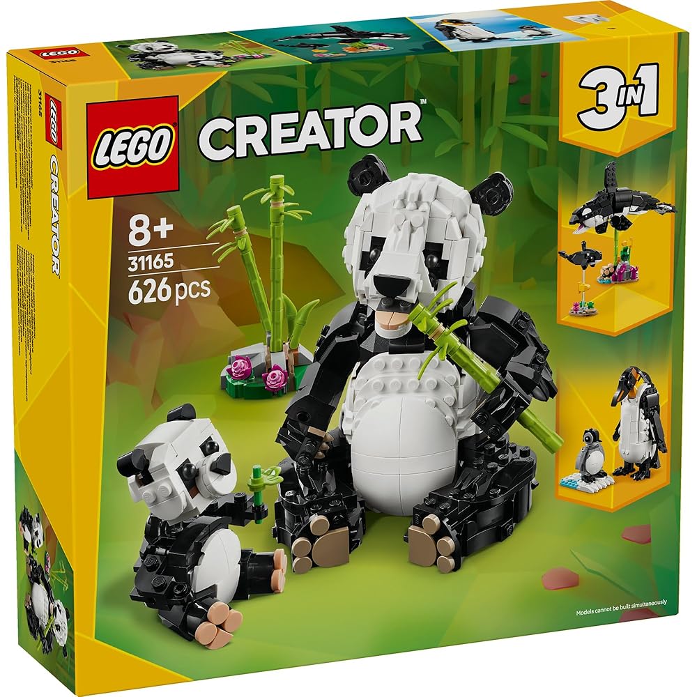 LEGO Creator Animal Panda Family Building Toy 31165 for Kids Ages 8-10