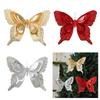 Shatterproof Sequins Butterfly Decorations For Christmas Tree 25Cm Glittering Wing Indoor Outdoor Festival Party Supplies