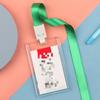 Fashion Acrylic Transparent Bus Cards Sleeve Employee Work Card Holder with Lanyard Work Card Cover Women Men Credit Card Holder