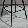 Set of 2 Tall Stools in Nordic Style with Backrest and Footrest, Kitchen Stools with Backrest in Velvet Effect Fabric and Metal, 45x47x88 cm, Blue