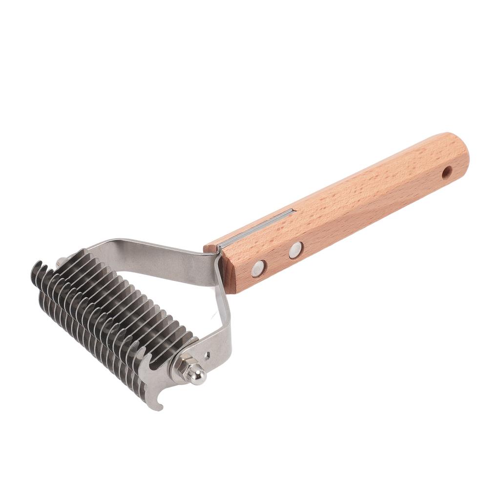 Pet Dematting Comb Double Sided Shedding Brush Stainless Steel Pet Grooming Brush Pet Undercoat