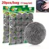 Lot de 20 boules de nettoyage en acier inoxydable pour cuisine, brosse de nettoyage, pot, vaisselle