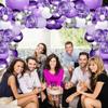 102 pieces of purple butterfly balloon set suitable for birthday party, wedding decoration, graduation decoration, summer outdoo