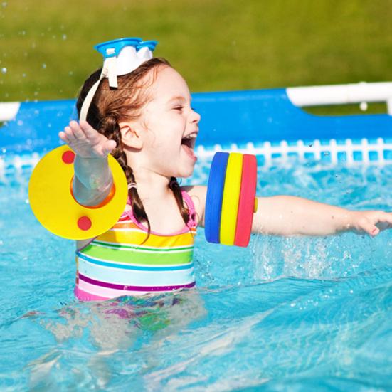 6 Pcs Kids Float Discs Swim Arm Bands EVA Foam Floating Sleeves Summer Pool Swimming Arm Float Rings for Children Ages 3-6