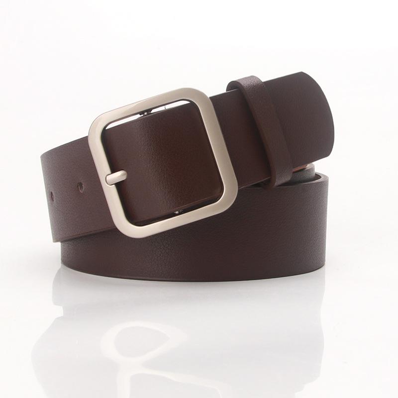 Korean Style Versatile Women's Fashion Belt with Square Buckle for Dresses and Coats