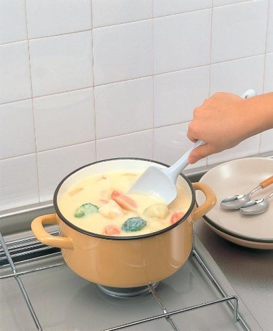 HARIO Tiger Crown 48 x 272 x 20 Silicone Rubber Made in 1627 Spatula, White, mm, Spoon-Shaped Spatula, Japan,