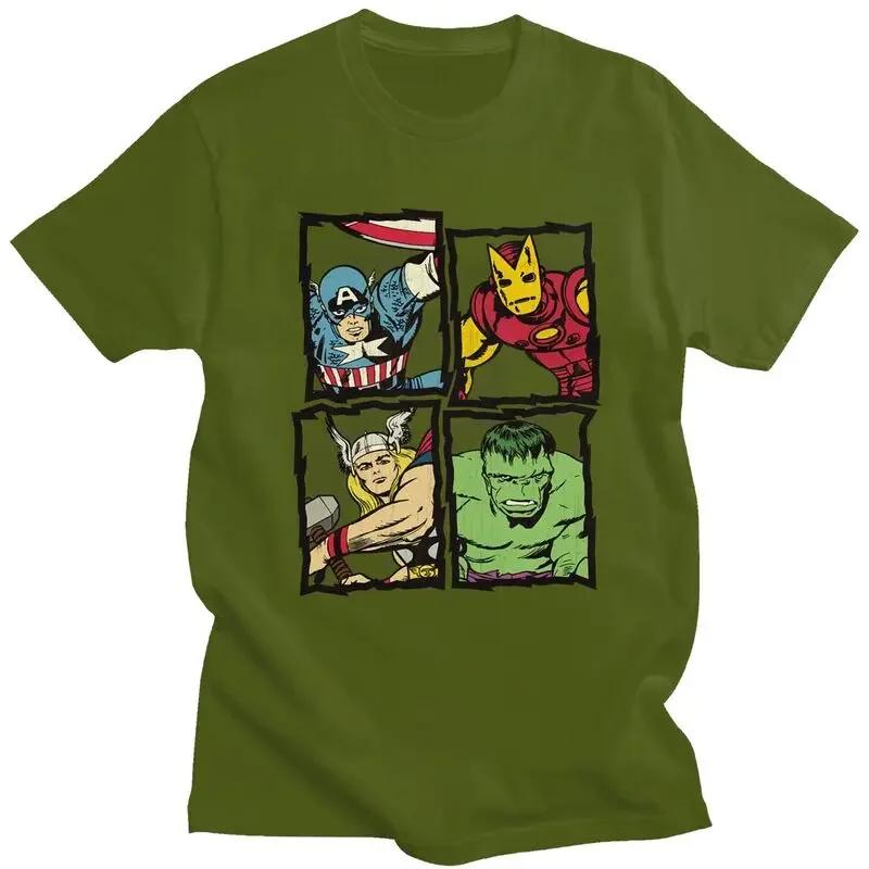 

Модная футболка с супергероем Капитаном Америкой для мужчин, футболка с Халком с коротким рукавом, повседневная футболка, топы, хлопок, обычная посадка, мерч#Цвет(3) XXXXXL чёрный