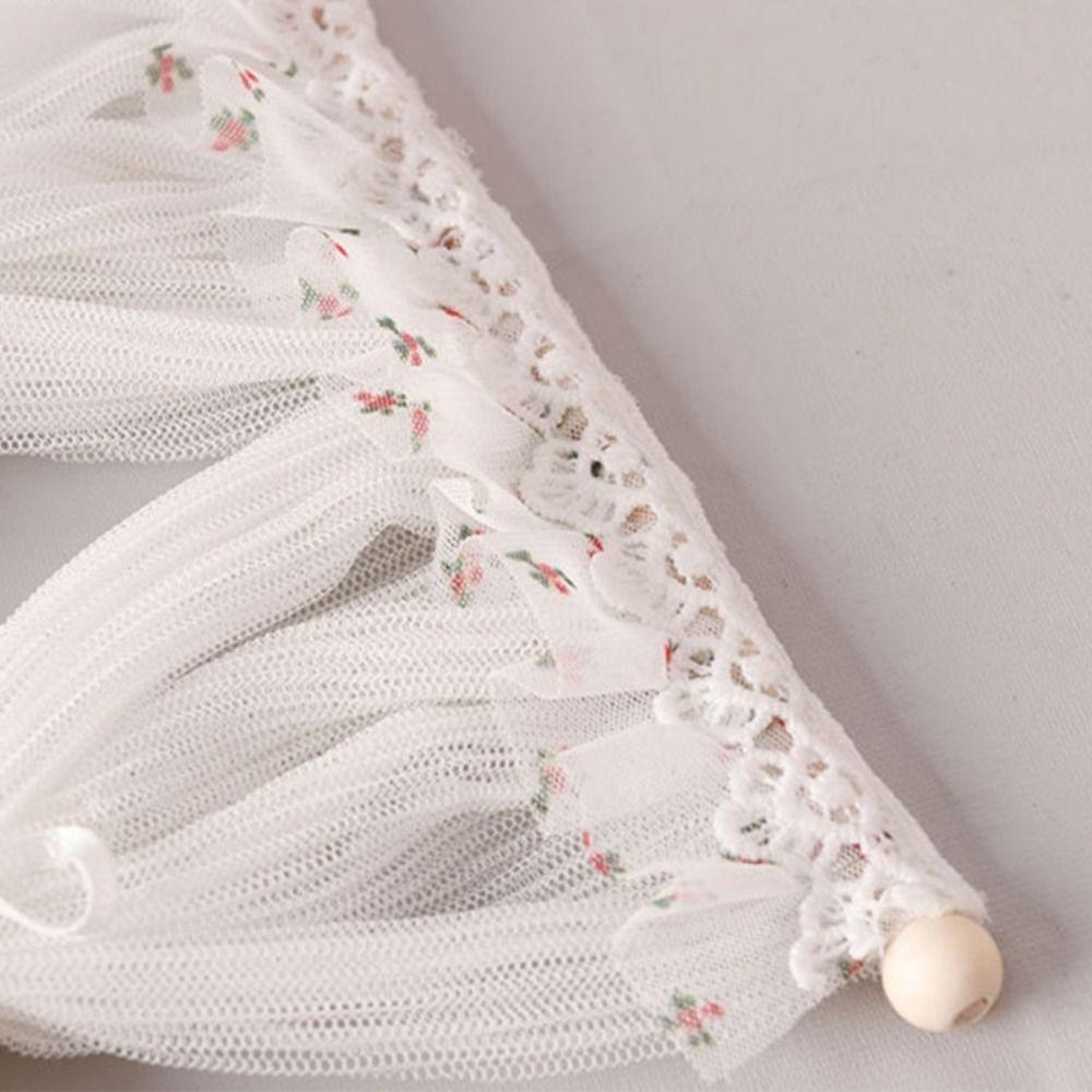 Bedroom Door Miniature Lace Curtain White Fabric Doll Curtain Model  Dollhouse Furniture