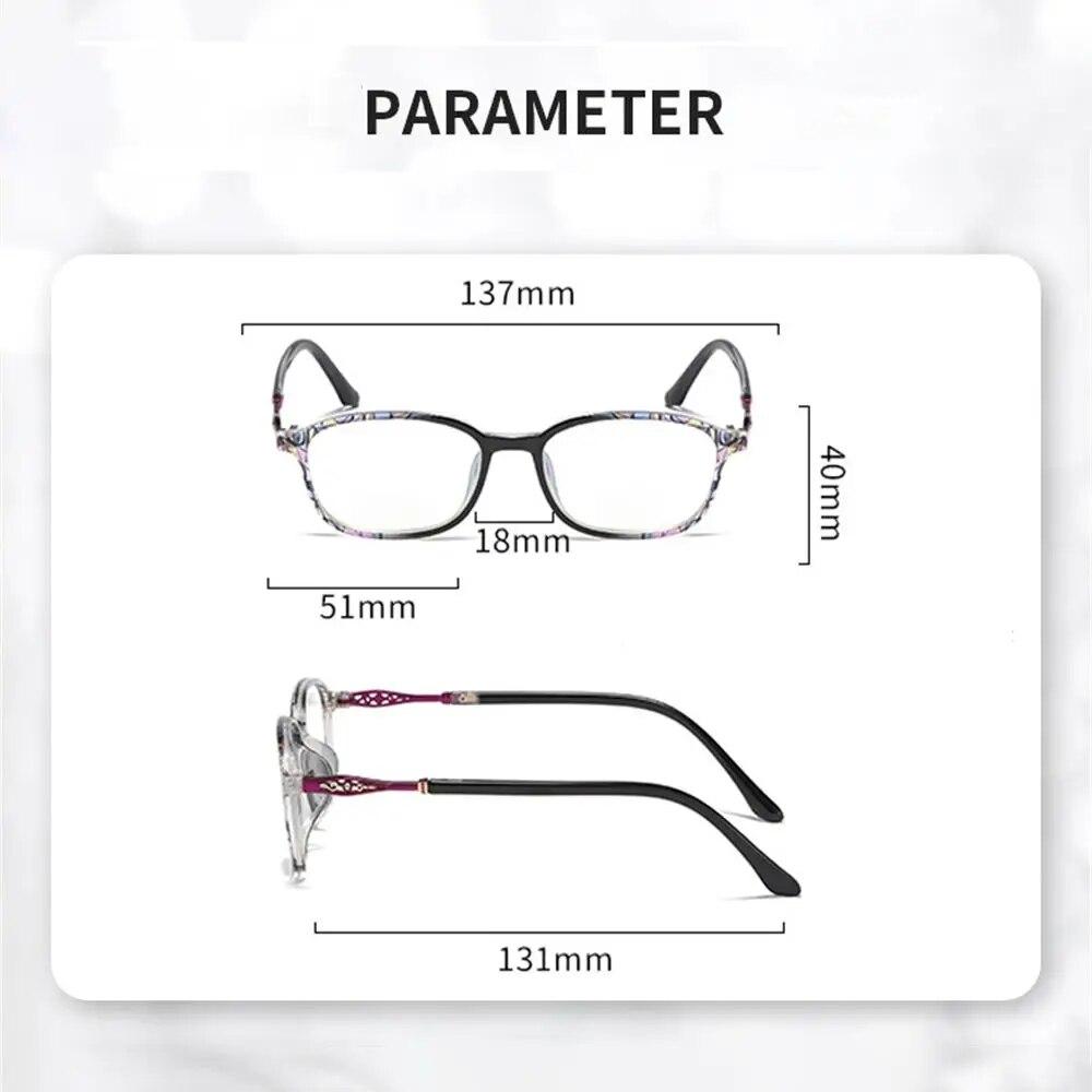 Kvinner Røde Anti Blått Lys Metallbriller Klassiske Halvinnfatnings Lesebriller Presbyopi Briller Langsynsbriller +1.0~+4.0