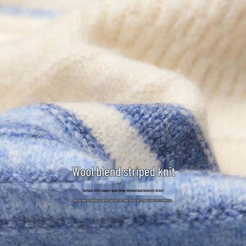 INMAN Women's Striped Spliced Knit Cardigan