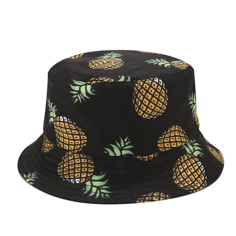 Summer Fruit Pineapple Doublesided Fisherman Hat With Uv Protection For Casual Travel