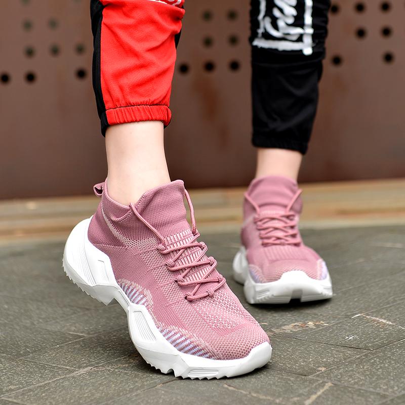 Fashion Men's and women's high top solid color lace-up casual sneakers comfortable breathable flat couple training running shoes
